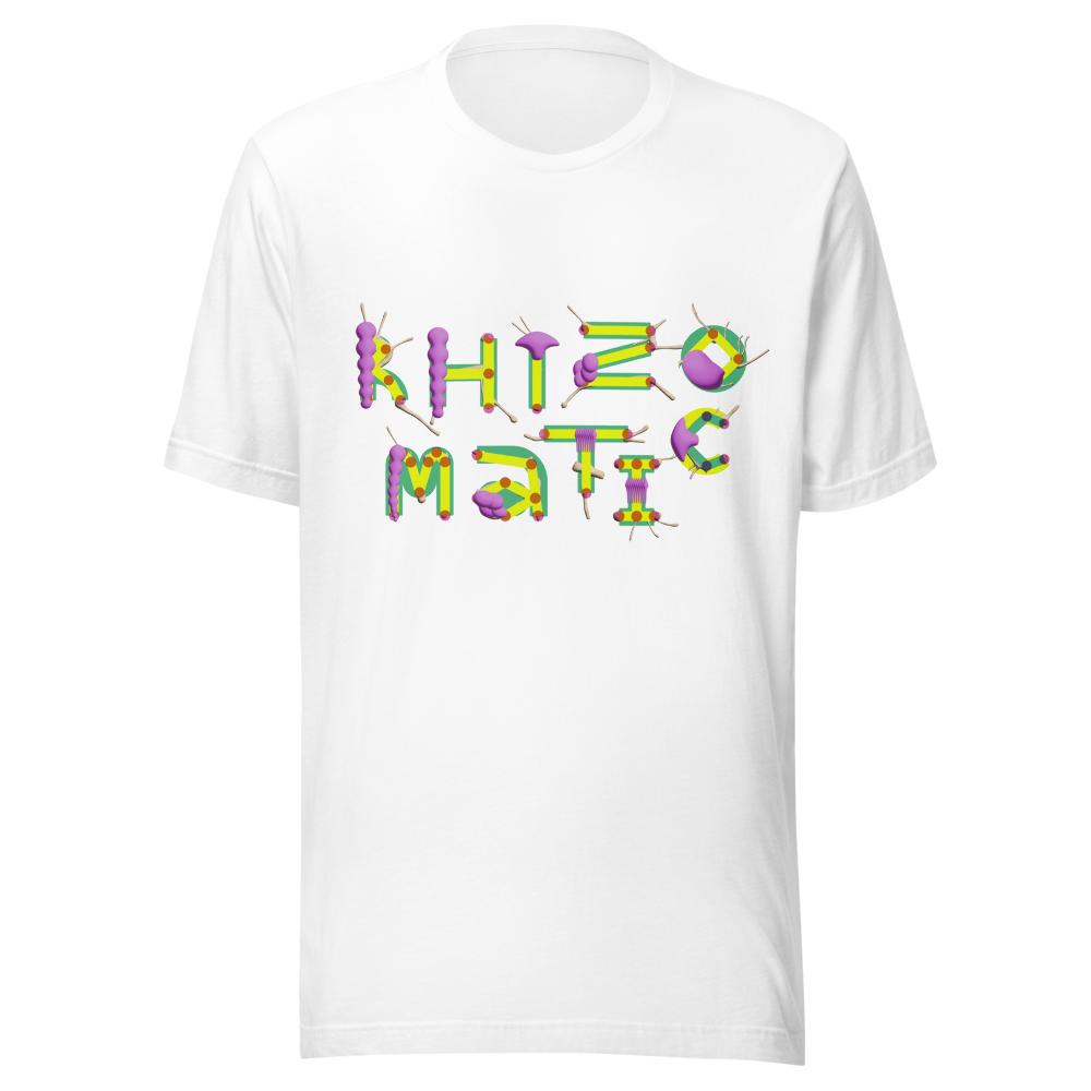 RHIZOMATIC Logo on White T-Shirt